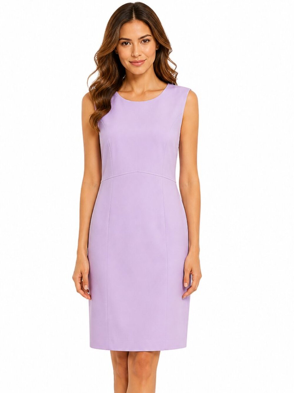 Black Label Evan Picone Sheath Dress Sleeveless Lavender 14